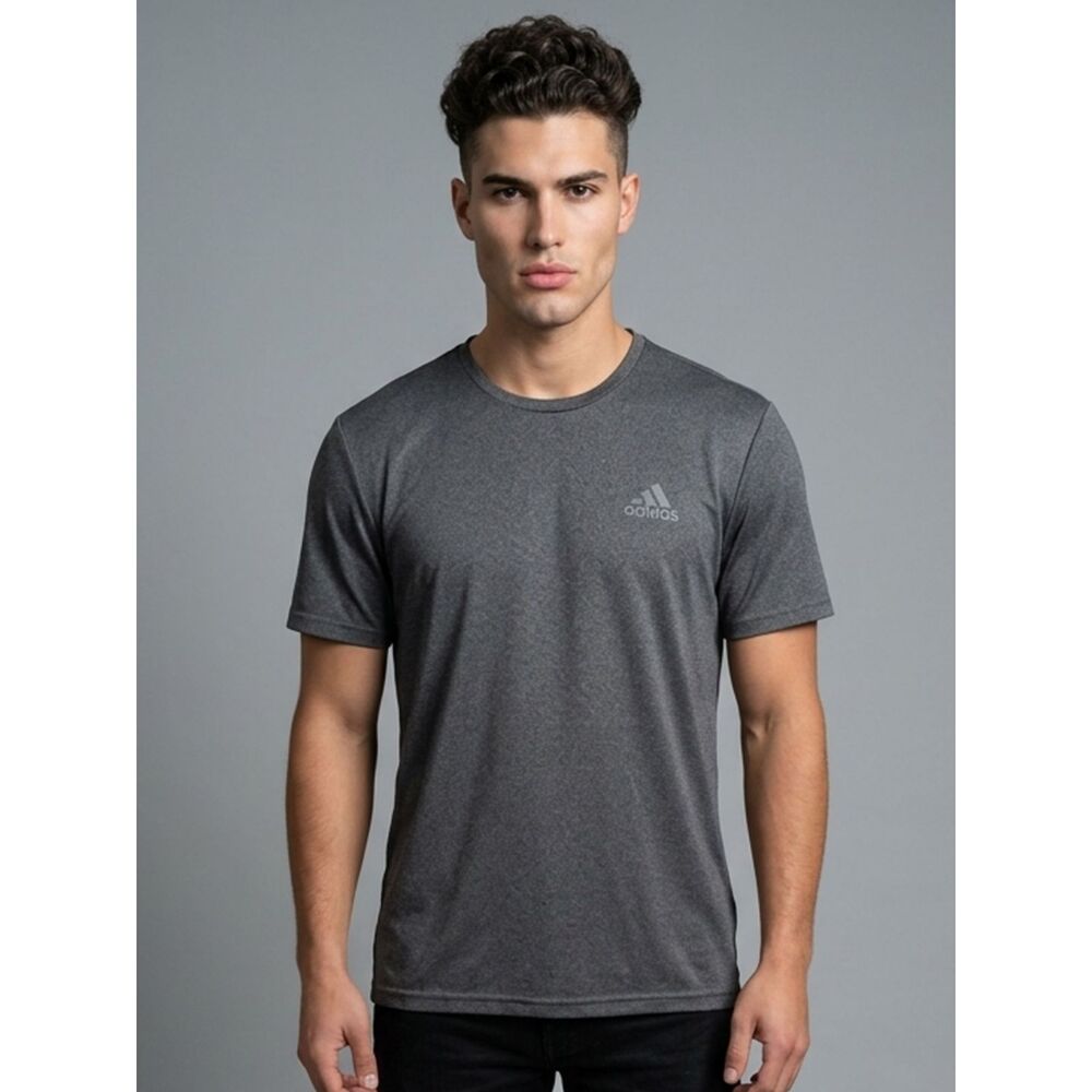 Adidas Climalite Mens Gray Short Sleeve Training Crew T Shirt Size Fits Like S